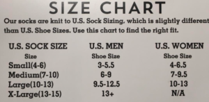 sock size chart