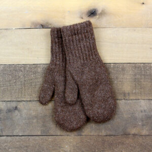 lined mittens brown